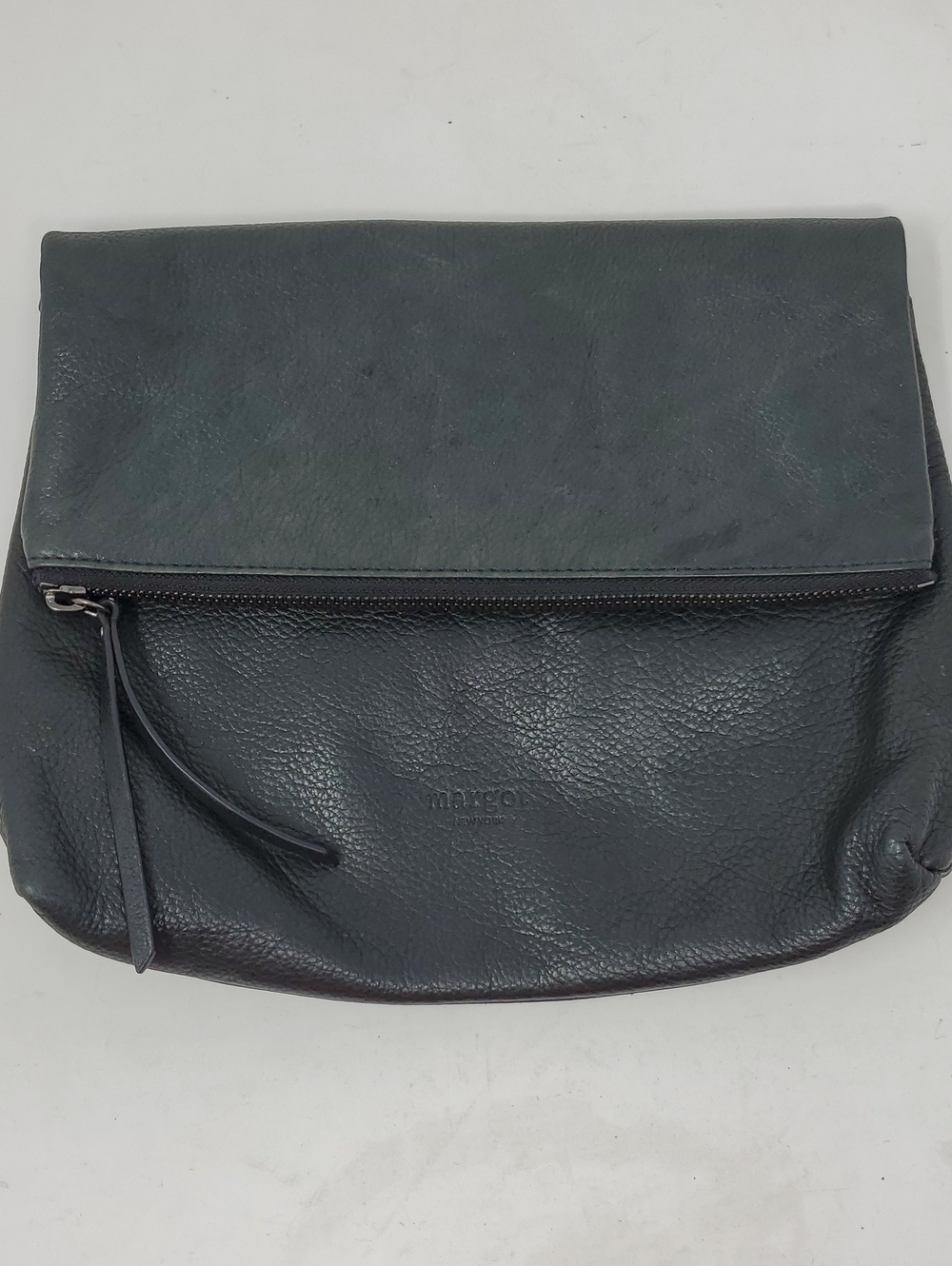 Margot New York Genuine LEATHER Black Pebbled  Clutch